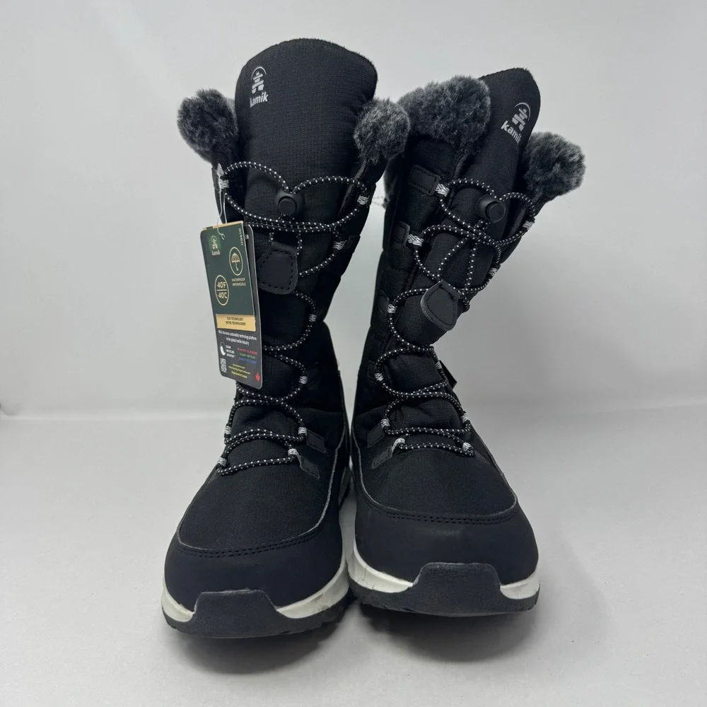 Kamik Prairie 2 Womens Black Waterproof Insulated Winter Snow Boots Size 7 NEW